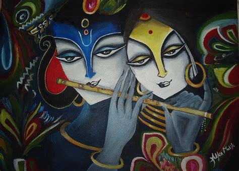 Radha Krishna Painting By Alka Malik Fine Art America
