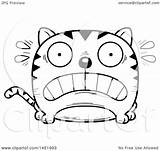 Scared Cat Cartoon Tabby Lineart Character Illustration Mascot Royalty Thoman Cory Graphic Clipart Vector sketch template