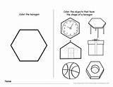 Hexagon Kindergarten Cleverlearner sketch template