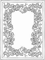 Coloring Pages Adult Rose Borders Paper Embroidery Frames Border Frame Parchment Colouring Book Cards Parchemin Sheets Patterns Books Coloriage Flowers sketch template