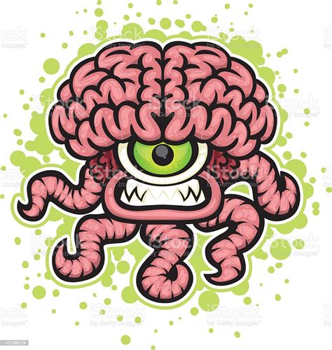 retro brain monster stock illustration download image now istock