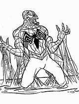 Venom Spyderman Schwarzer Malvorlage Getcolorings Canary Cartoon Avenger Azcoloring sketch template