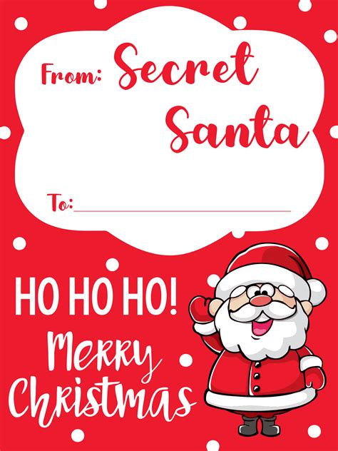 printable secret santa cards printable form templates  letter