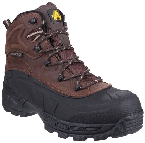 amblers fs orca waterproof safety work boots brown  safety shack