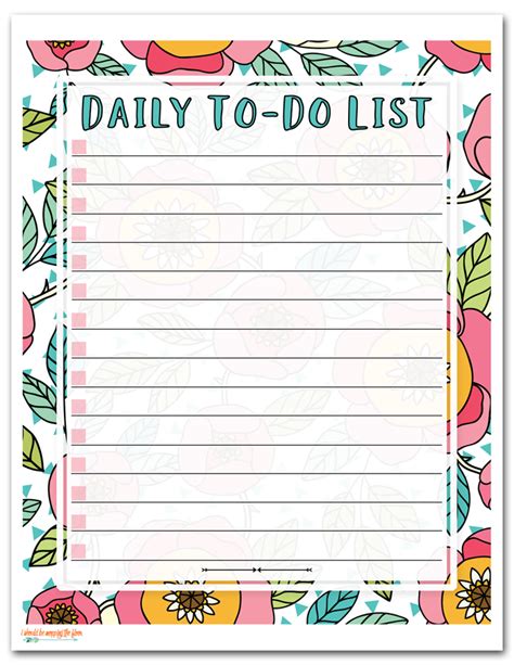 top collection printable daily  week   list samples  kids