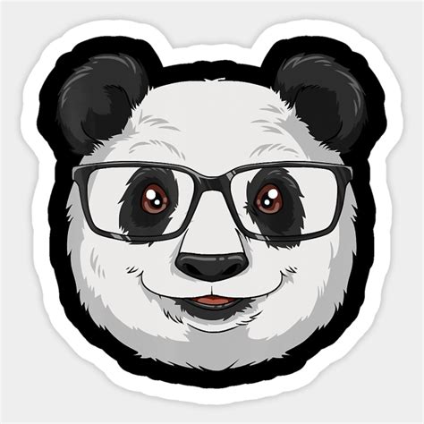 Nerd Panda With Glasses Panda Lovers Panda Sticker Teepublic Uk