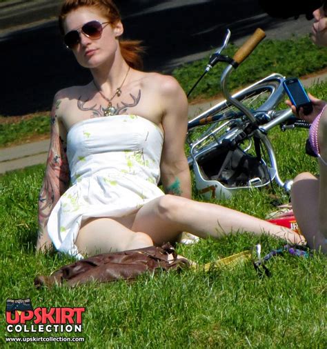 real amateur public candid upskirt picture sex gallery tattooed redhead voyeured in a park