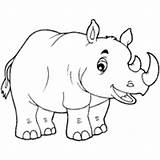 Rhino Gambar Happy Mewarnai Badak Coloring Surfnetkids Choose Board sketch template