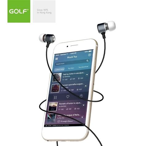 golf  wired stereo headphones  xiaomi huawei bass sound hifi earbuds  mm earphones