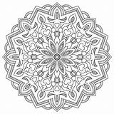 Mandala Coloring Flower Hearts Background Book Illustration Adults Leaves Floral sketch template