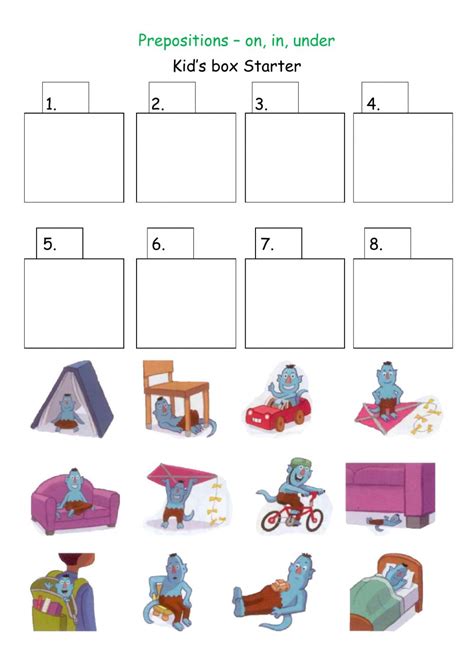 prepositions    worksheets  kindergarten preschool