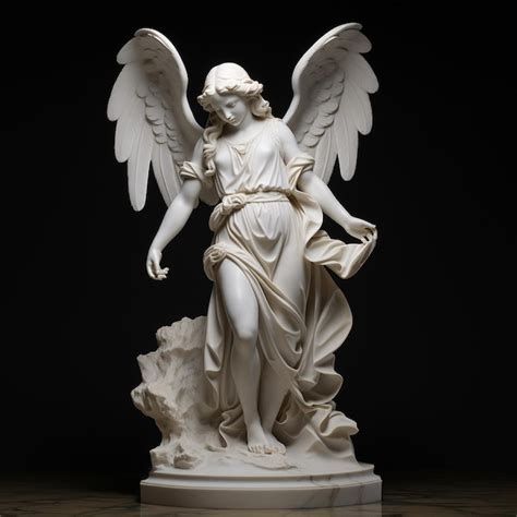 Premium Ai Image A Statue Of An Angel With A Book In The Corner