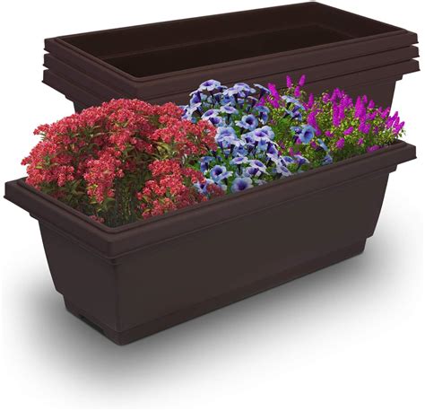 outland living outdoor  indoor rectangle plastic planter box perfect