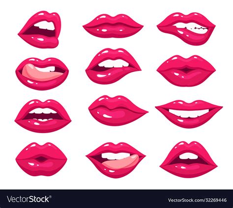 woman lips red sexy mouth female pink kiss vector image