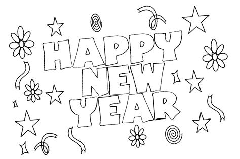 happy  year coloring pages   printable coloring pages