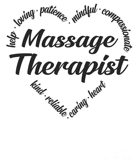 Massage Therapist Massage Therapist Heart Word Cloud Digital Art By