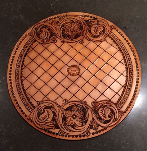 beautiful custom hand tooled leather rope  cover