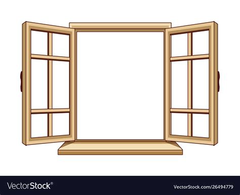 house window open cartoon isolated royalty  vector image