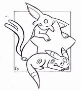 Coloring Espeon Umbreon Pages Pokemon Lineart Fluna Star Getcolorings Printable Color Pag Getdrawings Deviantart sketch template