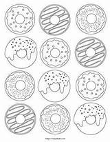 Donut Donuts Printable Sprinkles Dozen Kawaii Colouring Doughnut Donat Natashalh Doughnuts Outline Putih Hitam Mewarnai sketch template