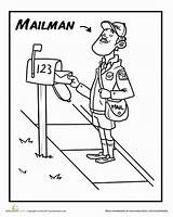 Mailman Pages Postal Carrier sketch template