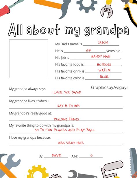 grandpa coloring sheet card  grandpa kids etsy