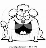 Poodle Cartoon Chubby Clipart Evil Grinning Thoman Cory Outlined Coloring Vector 2021 Clipartof sketch template