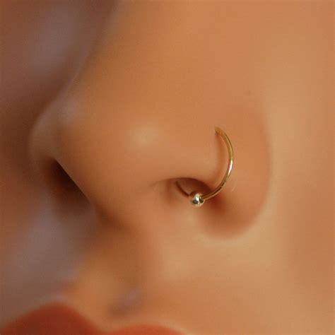 Thin Nose Hoop 24 22 20 Gauge Small 14k Gold Filled Hoop Earring Tiny