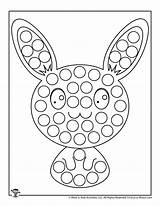 Dot Easter Marker Coloring Rabbit Bunny sketch template