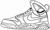 Jordan Coloring Air Pages Shoe Shoes Printable Drawing Outlines Learn sketch template