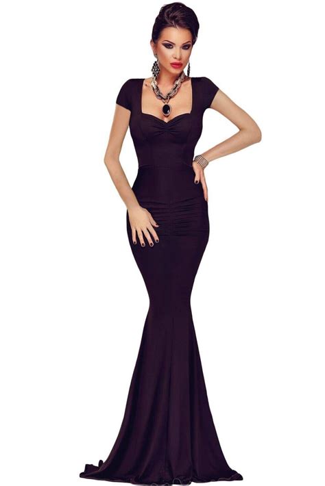 Luxurious Black Crisscross Back Tie Her Maxi Party Dress
