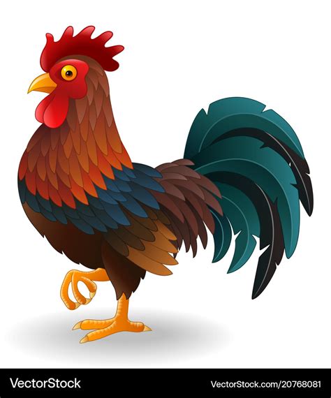 cute rooster cartoon royalty  vector image