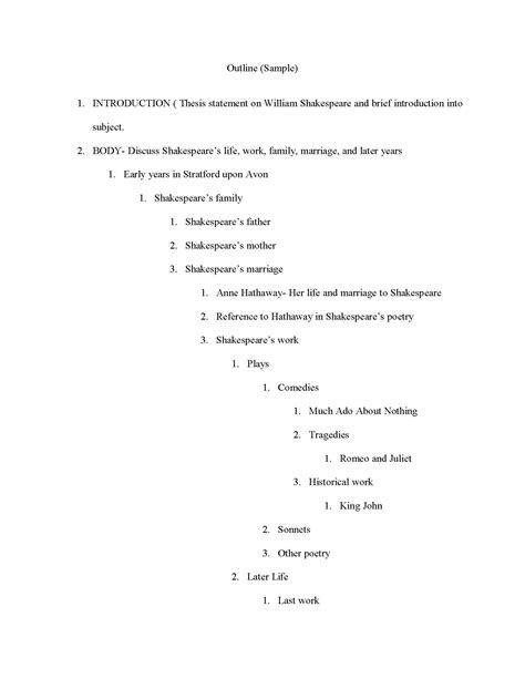 outline  research paper  style sample  writing format