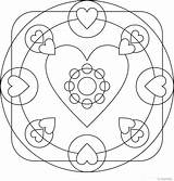 Coloring Heart Mandala Pages Mandalas Designs 이지 Library Popular Coloringhome sketch template