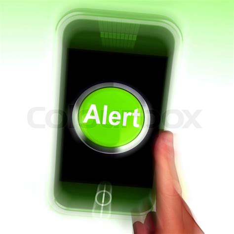 alert mobile shows alerting notification  reminder stock image colourbox
