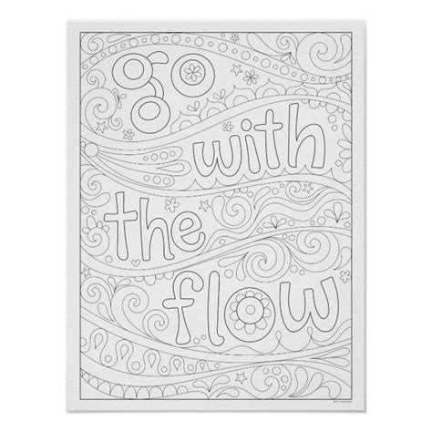 flow coloring poster colorable art zazzlecom poster