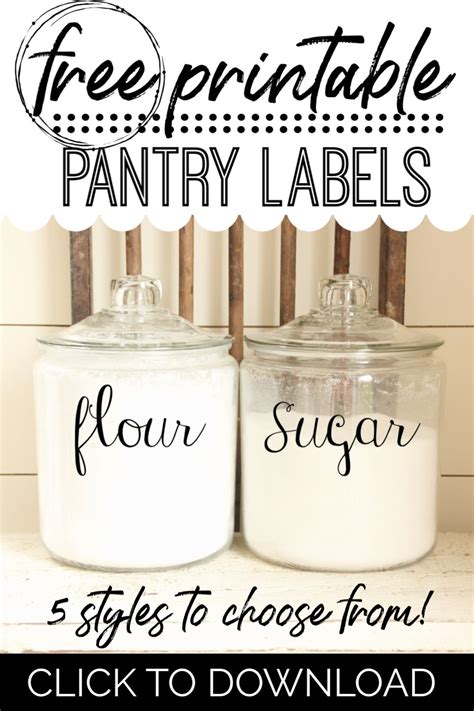 printable kitchen pantry labels  hand lettered labels