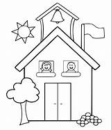 School Coloring Pages Building Back Printable sketch template