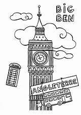 Big Ben Londres Coloriage London Pages Coloring Para Colouring Colorear Anglais Colorier Anglaise Imprimer Simple Dibujos Sketches Booth Phone Coloriages sketch template