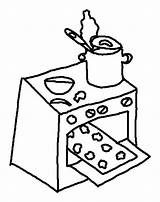 Oven Coloring Pages Cookies Baking Stove Color Kitchen Drawing Template Getdrawings Clipartmag Place sketch template