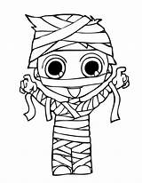 Cute Coloring Pages Mummy Halloween Print Size Kids sketch template