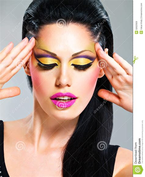 Beauty Woman With Fashion Makeup On Face Royalty Free