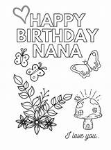 Nana Birthday sketch template