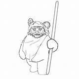 Ewok Coloring Library Clipart Pages Cartoon sketch template