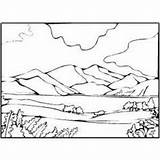 Coloring Mountain Pages Landscape Scenery Range Lake Desert Color Drawing Scene Oasis Teton Lion Getcolorings Getdrawings Colouring Printable Drawings Forest sketch template