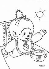Monchhichi Baby Coloring Pages Kiki Print Color sketch template
