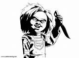 Chucky Coloring Pages Sketch Printable Adults Kids sketch template