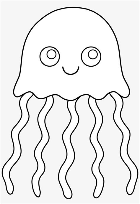 cute colorable jellyfish jellyfish clipart black  white png