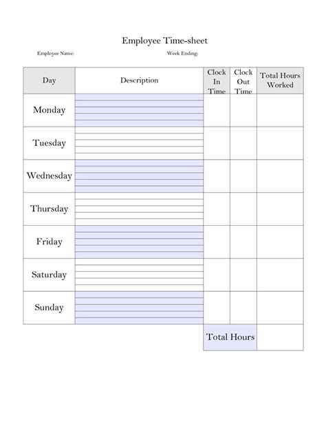 printable weekly time sheet printable timecard time sheets
