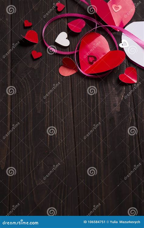 border  red paper hearts media love putting stock image image